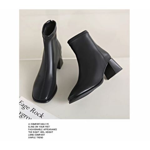 (HÀNG THANH LÝ GIẢM GIÁ) Boot Da Mềm Đế Vuông Êm Chân AG88
