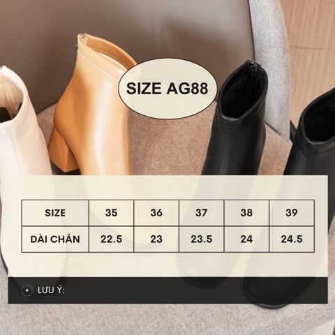 (HÀNG THANH LÝ GIẢM GIÁ) Boot Da Mềm Đế Vuông Êm Chân AG88