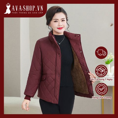 Áo Khoác Phao Cotton Dày Dặn Thu Đông Giữ Ấm Cho Nữ Trung Niên AK55