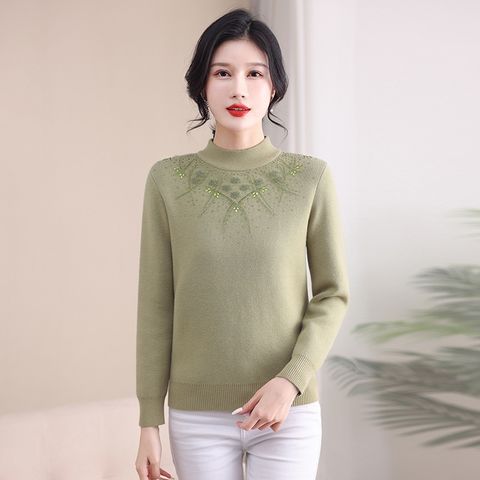 Áo Len Cổ Cao Lót Lông Dày Dặn Ấm Áp Cho Nữ Trung Niên AL87