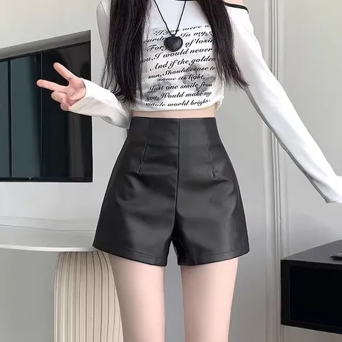 Quần Short Da PU Phong Cách Âu Mỹ Cho Nữ AQ02 - Hàng Quảng Châu Cao Cấp