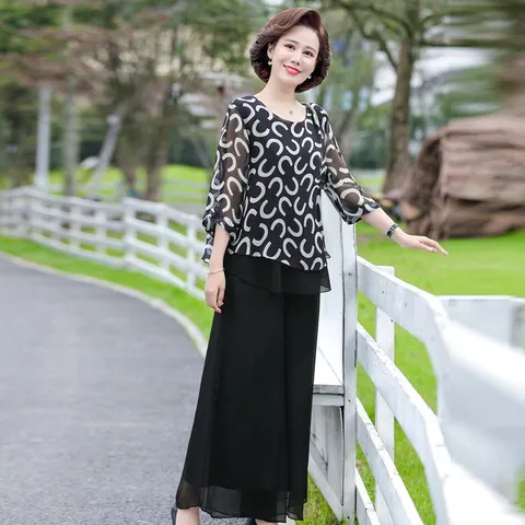 Bộ Đồ Hoa Trung Niên Sang Trọng AB47