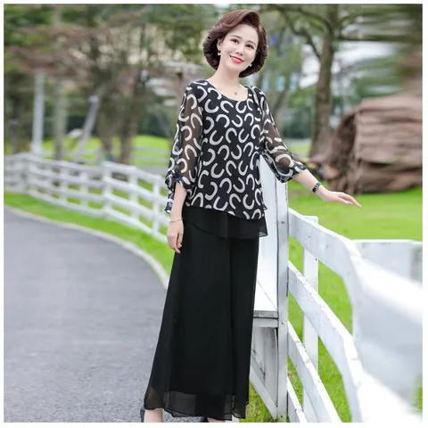 Bộ Đồ Hoa Trung Niên Sang Trọng AB47