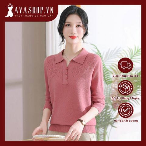 Áo Len Dài Tay Dệt Kim Thời Trang Dáng Rộng Cho Mẹ AL64