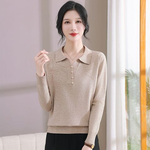 Áo Len Dài Tay Dệt Kim Thời Trang Dáng Rộng Cho Mẹ AL64