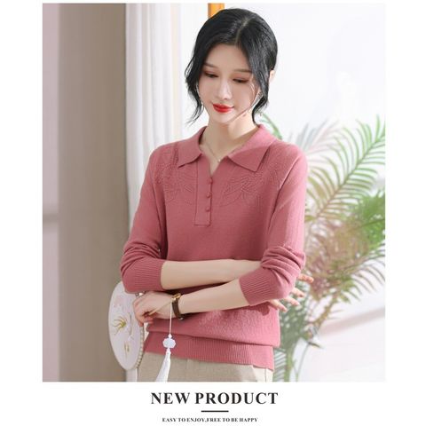Áo Len Dài Tay Dệt Kim Thời Trang Dáng Rộng Cho Mẹ AL64