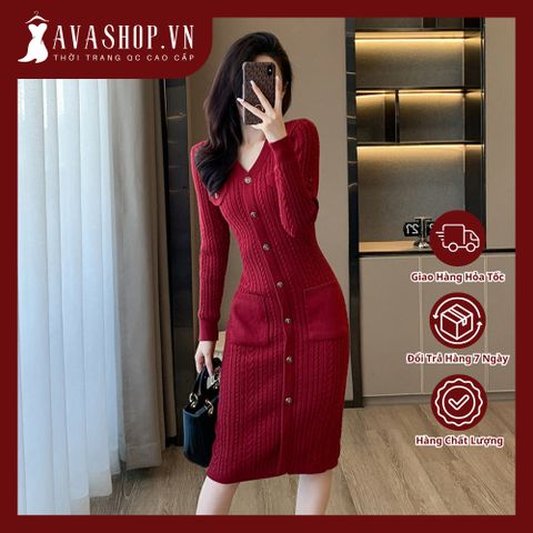 Đầm Len Dáng Dài Phong Cách Hàn Quốc Sang Chảnh Cho Nữ VL04