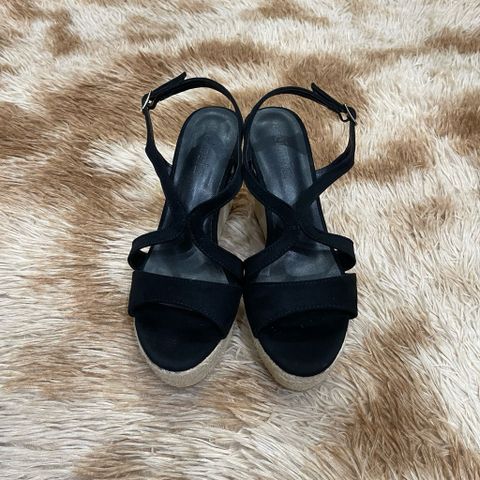 (FORM CHUẨN) Giày Sandal Đế Xuồng Cao Gót Da Lộn Thời Trang AG02