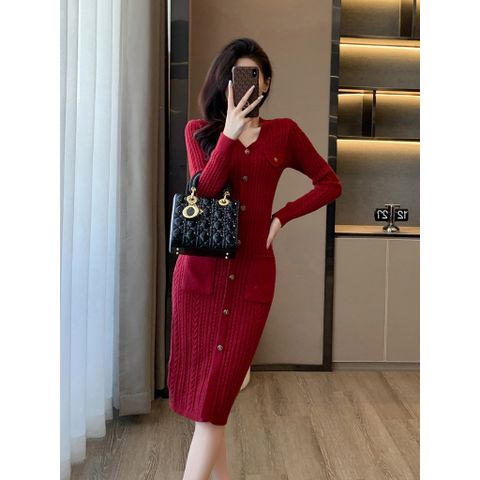 Đầm Len Dáng Dài Phong Cách Hàn Quốc Sang Chảnh Cho Nữ VL04