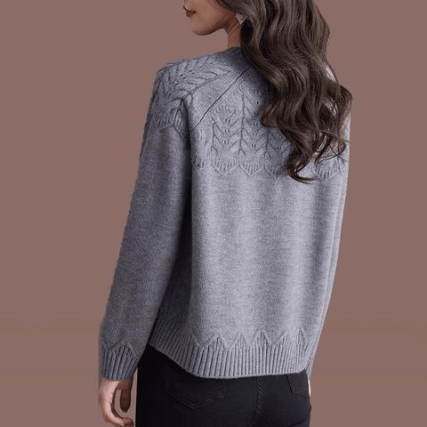 Áo Khoác Len Cardigan Cashmere Dệt Kim Cổ Tròn Dày Dặn Cho Nữ AL122