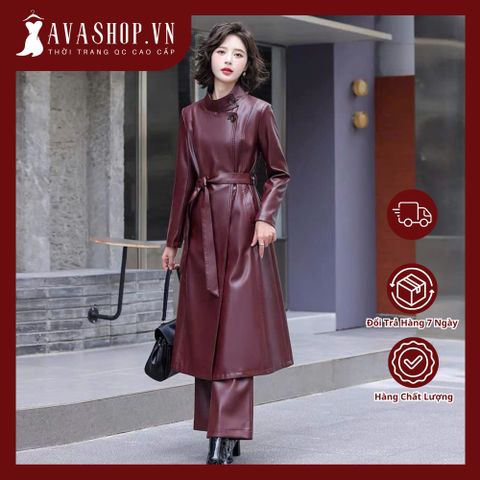 Áo Khoác Da Phong Cách Hàn Quốc Dáng Dài Thời Trang Cho Nữ KD02