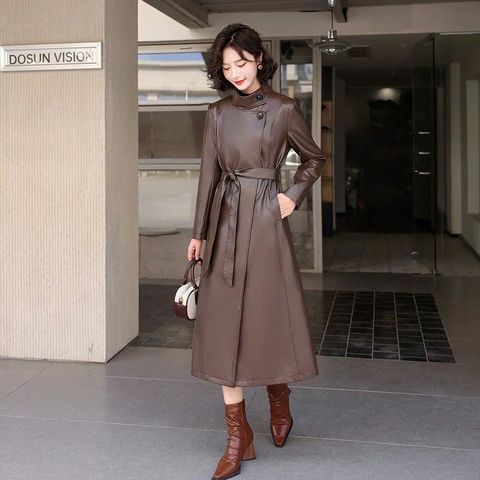 Áo Khoác Da Phong Cách Hàn Quốc Dáng Dài Thời Trang Cho Nữ KD02