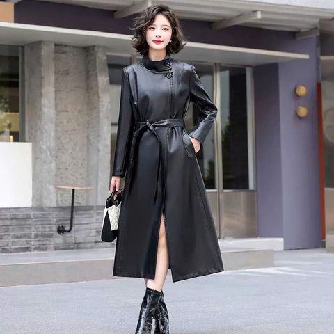 Áo Khoác Da Phong Cách Hàn Quốc Dáng Dài Thời Trang Cho Nữ KD02