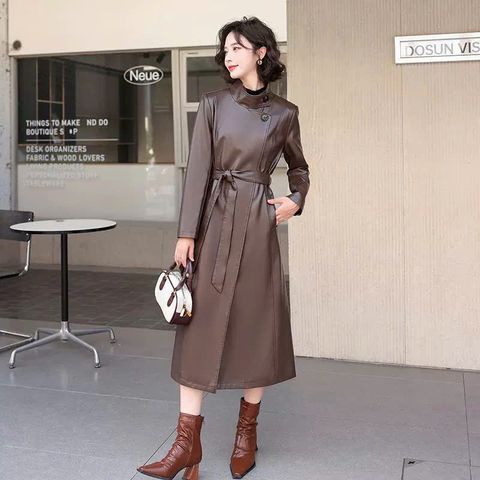 Áo Khoác Da Phong Cách Hàn Quốc Dáng Dài Thời Trang Cho Nữ KD02