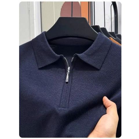 (THANH LÝ) Áo Len Nam Trung Niên Cổ Polo Có Khóa Kéo AL34