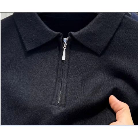 (THANH LÝ) Áo Len Nam Trung Niên Cổ Polo Có Khóa Kéo AL34