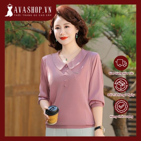 Áo Thun Dài Tay Che Bụng Phong Cách Cho Nữ Trung Niên SM119