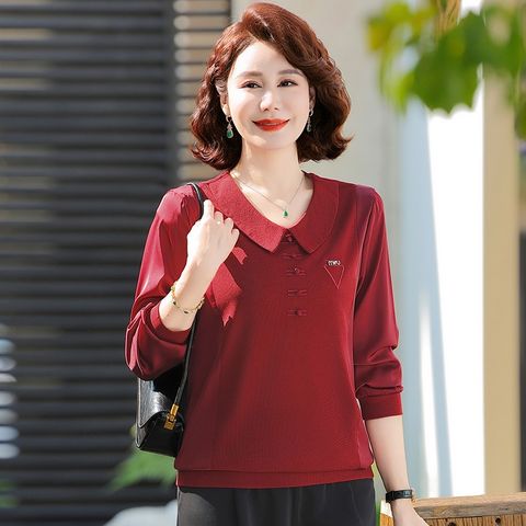 Áo Thun Dài Tay Che Bụng Phong Cách Cho Nữ Trung Niên SM119