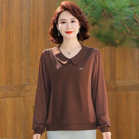 Áo Thun Dài Tay Che Bụng Phong Cách Cho Nữ Trung Niên SM119