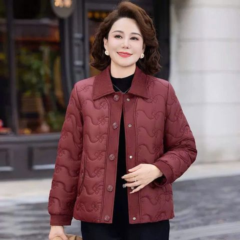 Áo Khoác Phao Cotton Lót Lông Ấm Áp Cho Nữ Trung Niên AK52
