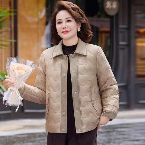 Áo Khoác Phao Cotton Lót Lông Ấm Áp Cho Nữ Trung Niên AK52