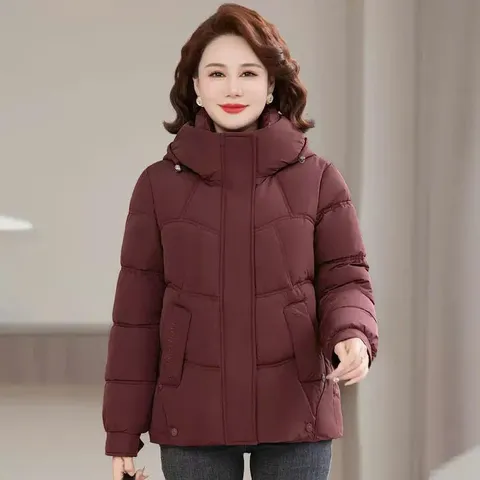 Áo Khoác Phao Siêu Nhẹ Dáng Ngắn Ấm Áp Cho Nữ Trung Niên AK53