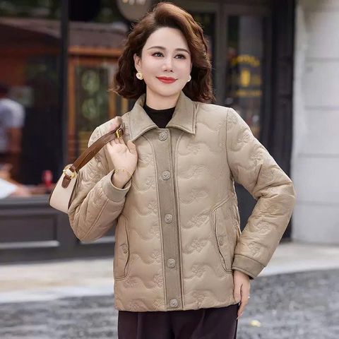 Áo Khoác Phao Cotton Lót Lông Ấm Áp Cho Nữ Trung Niên AK52