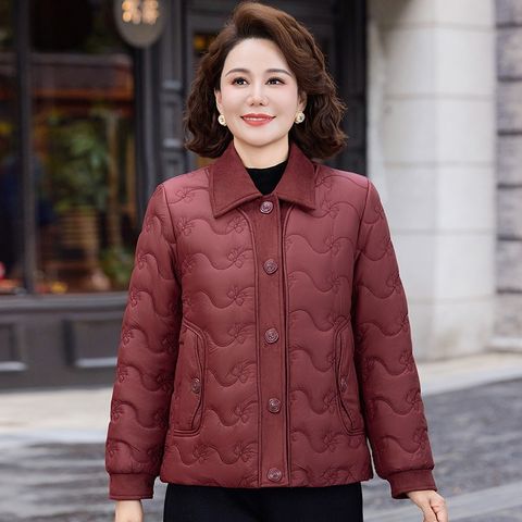 Áo Khoác Phao Cotton Lót Lông Ấm Áp Cho Nữ Trung Niên AK52