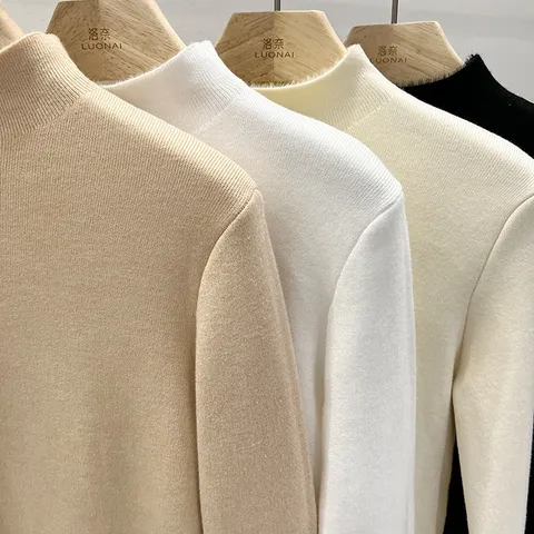 Áo Len Cổ Lọ Cashmere Lót Lông Cừu Mềm Mại Ấm Áp Cho Nữ AL125