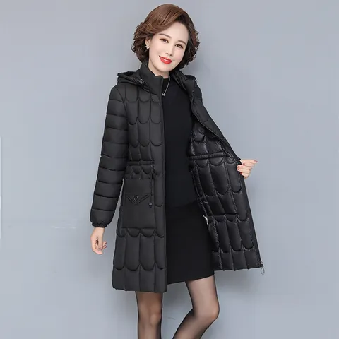 Áo Khoác Phao Cotton Độn Bông Dáng Dài Vừa Mùa Đông Cho Mẹ AK39
