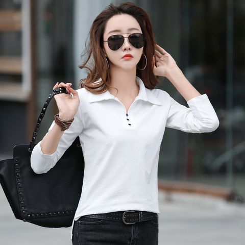 Áo Thun Cotton Dài Tay Lịch Sự Cho Nữ SM97