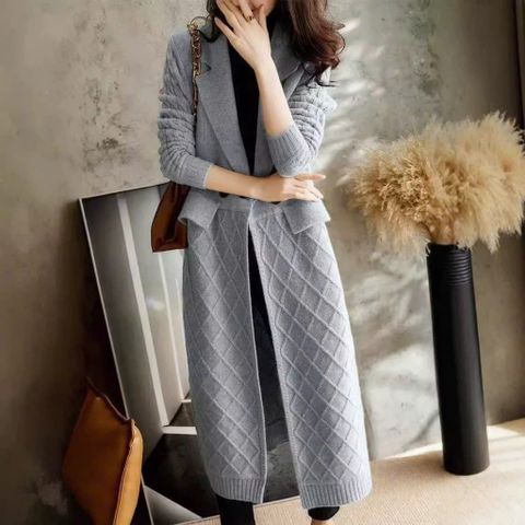 Áo Khoác Len Cardigan Dệt Kim Dài Phong Cách Hàn Quốc Cho Nữ AL111