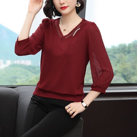 Áo Thun Dài Tay Xuân Thu Lịch Sự Cho Mẹ Trung Niên SM110
