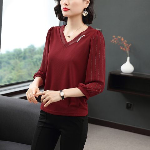 Áo Thun Dài Tay Xuân Thu Lịch Sự Cho Mẹ Trung Niên SM110