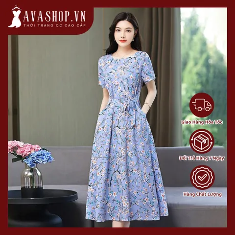 Đầm Cotton Và Lanh Quý Phái Nữ Dài Mùa Hè 2024 VH100