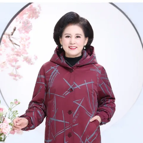 Áo Khoác Bông Dày Thu Đông Có Lót Lông Cho Mẹ AK01