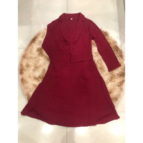 Đầm Dài Tay Cổ Vest Nữ Tính Của Mẹ  VH14