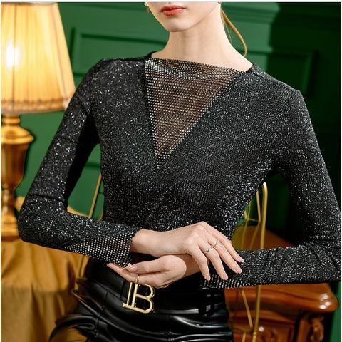 ( THANH LÝ) Áo Thun Lưới Lụa Mùa Xuân Phong Cách Châu Âu SM66