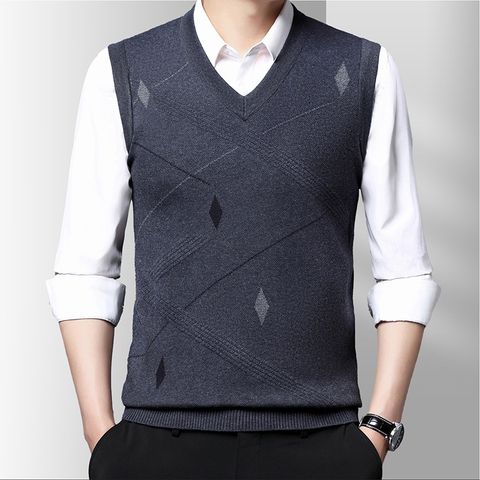 Áo Ghi Lê Len Nam Cổ V Màu Trơn Phong Cách Hàn Quốc AL41