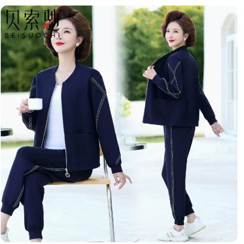 Bộ Thể Thao Dệt Kim Thời Thượng Cho Mẹ Trung Niên AB01
