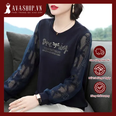 Áo Thun Ren Mùa Xuân Sành Điệu Cho Mẹ SM111
