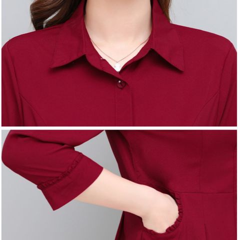 (THANH LÝ) Áo Sơ Mi Cotton Trung Niên Mềm Đẹp Cho Mẹ Béo SM16