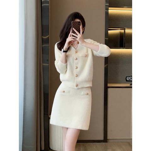 Set Đầm Len Lông Cừu Mềm Đẹp Sang Chảnh AL94