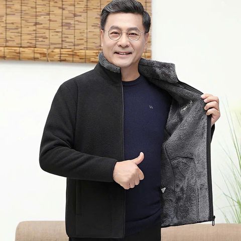 Áo Khoác Lông Cừu Mùa Đông Cổ Đứng Cho Cha AK03