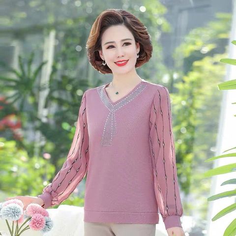Áo Thun Nữ Trung niên Dài Tay SM31