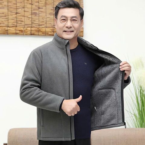 Áo Khoác Lông Cừu Mùa Đông Cổ Đứng Cho Cha AK03