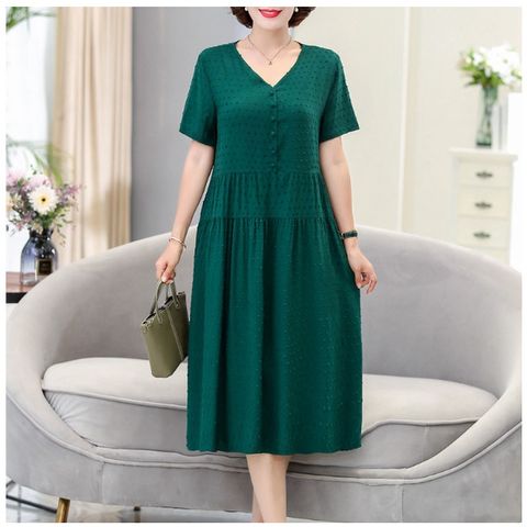 Đầm Trung Niên Lụa Cotton Mềm Mát VH46