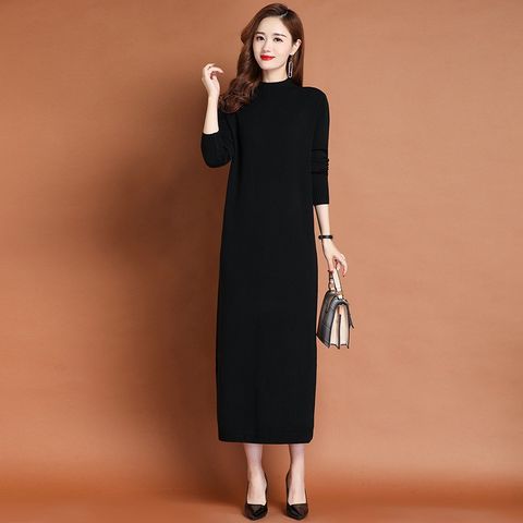 Đầm Len Dáng Dài Cổ Lọ Basic Thanh Lịch VH69