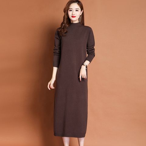 Đầm Len Dáng Dài Cổ Lọ Basic Thanh Lịch VH69