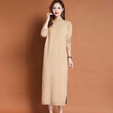Đầm Len Dáng Dài Cổ Lọ Basic Thanh Lịch VH69